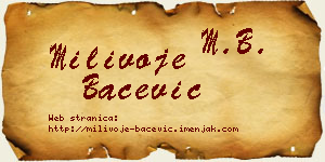 Milivoje Bačević vizit kartica